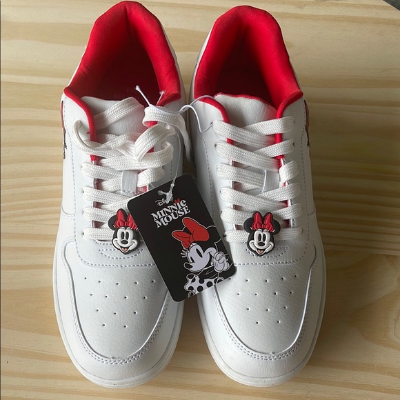 Disney Shoes - Disney White and Red Sneakers with Minnie Mouse Charm